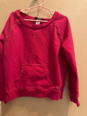 Guess Pink Lace-Trim Sweatshirt. Size 10/12. Super cute.